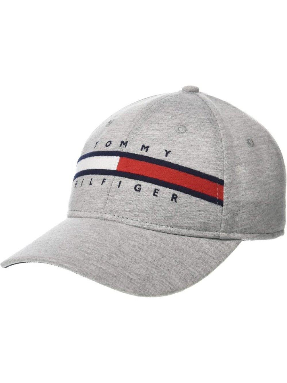 Tommy Hilfiger Men's Grey Heather Cotton Logo Adjustable Baseball Cap